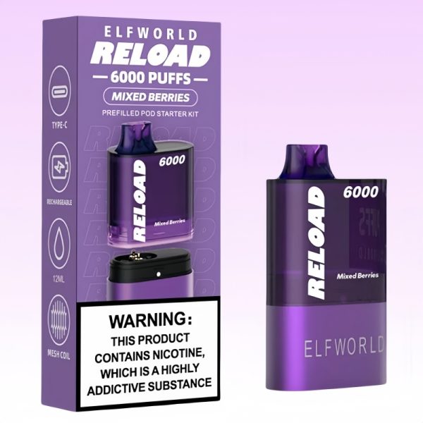 Elfworld Relaod 6000 Puffs Kit - E cigg butik Elfworld Relaod 6000 Puffs Kit - E cigg butik