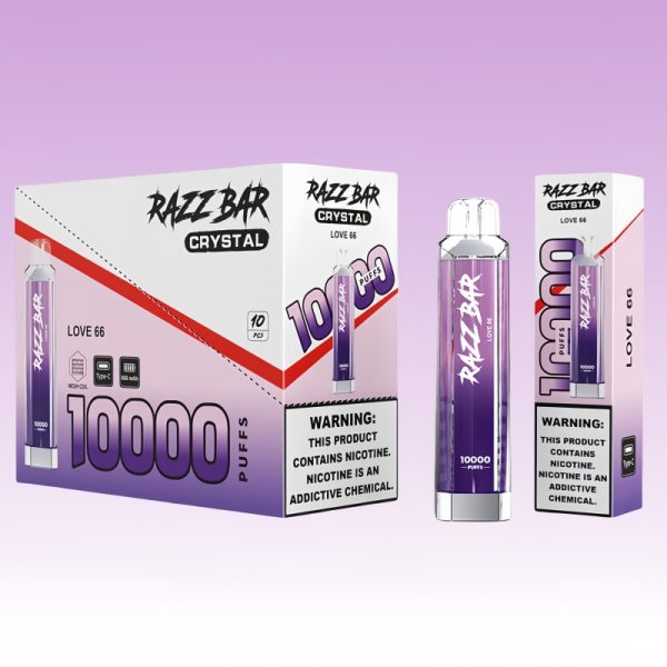 Razz Bar Crystal 10000 Puffs - E cigg butik Razz Bar Crystal 10000 Puffs - E cigg butik